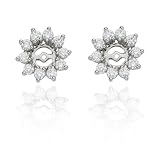 Platinum Diamond Earring Jackets for 1/2 Carat Stud Earrings (1/2 cttw, G-H Color, VS2 Clarity)