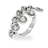 Bezel Set CZ Dangling Charm Ring