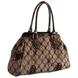 XOXO - Women's Monica Two Tone Jacquard Satchel: Brown/Sand Satchel