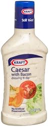 Kraft Caesar with Bacon Dressing & Dip, 16-Ounce Plastic Bottles (Pack of 6)