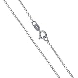 18 Inch Rhodium Plated Sterling Silver Chain 1 MM Rolo Style Adjustable To 16 Inch