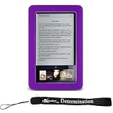 Slim High Quality Durable Silicone Skin Case Customer Made For Barnes & Noble Nook eBook Reader (Purple) + Includes a 4-Inch eBigvalue Determination Hand Strap