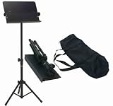 Audio2000'S Portable Metal Sheet Music Stand with Carrying Bag (for Orchestra) AST444, AV Furniture