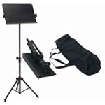 Audio2000'S Portable Metal Sheet Music Stand with Carrying Bag (for Orchestra) AST444, AV Furniture