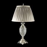 IMAGE OF Dale Tiffany GT80185 Crystal Table Lamp, Antique Pewter and Fabric Shade