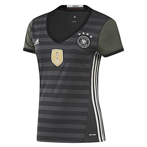 adidas Damen Trikot DFB Away Jersey, dark grey heather/off white/base green s15, M, AA0113