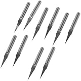 Generic 10 Degree 0.1mm Carbide Engraving Bits CNC Router Tool for PCB Board Pack Of 10