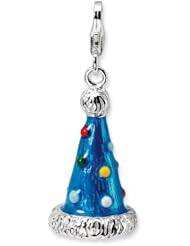 Sterling Silver 3 D Enameled Party Hat with Lobster Clasp Charm