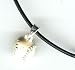 Leather Necklace with Enamel and Sterling Baseball Pendant