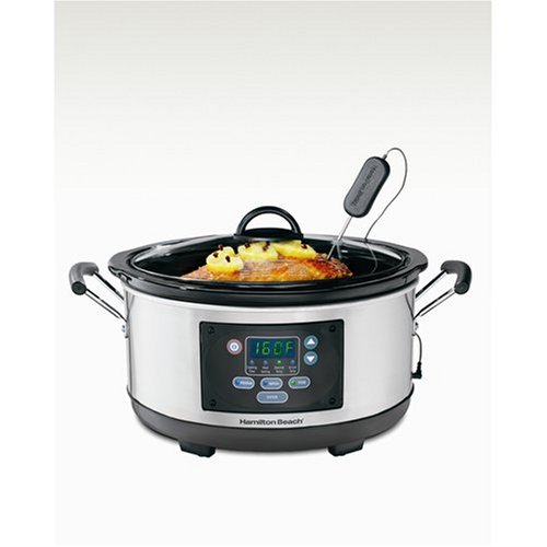 Hamilton Beach 33966 6 Quart Oval Slow Cooker, Stainless Steel