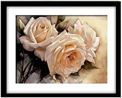 3d White Rose Cross Stitch Kit Embroidery Flower Cross-stitch Oil Painting Diy Handmade Needlework Set Wall Home Decor