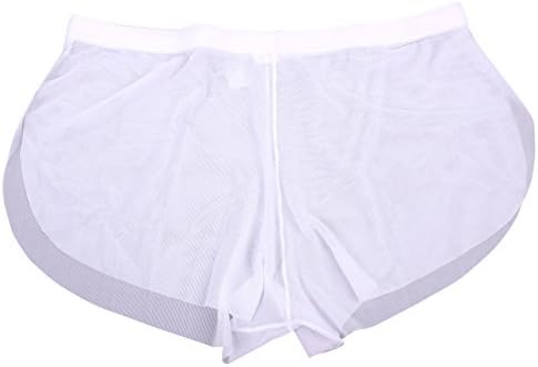 Fashion Mens Underware Boxer Briefs Sports Shorts Swim Trunks (Large, White)