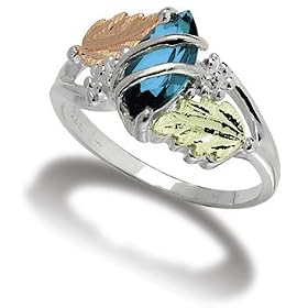 Women Sterling Silver Genuine Blue Topaz Ring