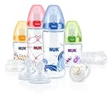 Produkt-Bild: NUK 10225093 First Choice+ Perfect Start Set mit je 2 Flaschen 150 und 300ml aus PA, 2 Silikon Sauger Gr&ouml;&szlig;e 1M, 1 Silikon Schnuller Gr&ouml;&szlig;e 1, 1 Drehverschluss, 1 Flaschenb&uuml;rste