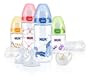 NUK 10225093 First Choice+ Perfect Start Set mit je 2 Flaschen 150 und 300ml aus PA, 2 Silikon Sauger Gr��e 1M, 1 Silikon Schnuller Gr��e 1, 1 Drehverschluss, 1 Flaschenb�rste