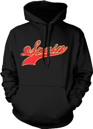 Spain Script Font Mens Sweatshirt, Espana, Spanish Country Pride Baseball Style Lettering Design Pullover Hoodie