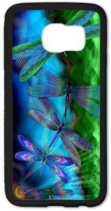 DIY Dragonfly Vintage Design Solid Custom Case Shell Cover for Samsung Galaxy S6 Edge Case (Laser Technology)