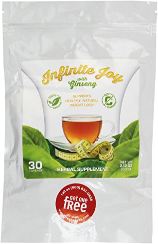 Infinite Joy - Caffeine Free Weight Loss Tea with Ginseng, New Easy Slimming and Detoxifying Formula.* 30 Tea Bags. Made in USA.