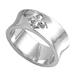 Sterling Silver Ring - 9mm Face Height - Rhodium Plated finish - Sizes: 6-10