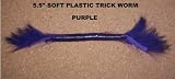 5.5 Soft Plastic Trick Worm - (10 Pack) Purple with various tail colors