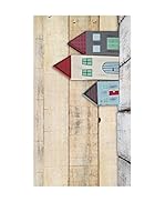 Huella deco Alfombra Bañada en Vinilo (Beige/Multicolor)