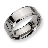 Stainless Steel Beveled Edge 8mm Polished Band