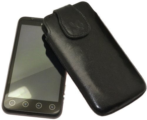 Suncase Ledertasche f&uuml;r HTC Evo 3D wash-schwarz Preisvergleich