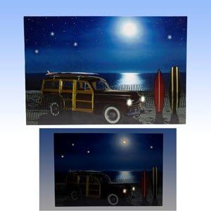 Printed Canvas with LED Lights - Woody &amp; Surfboards