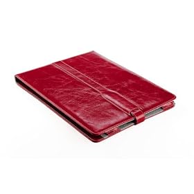 M-Edge Platform Genuine Leather Kindle DX Jacket (Fits 9.7″ Display, Latest Generation Kindle DX), Marbled Red