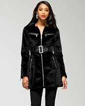 Furry Feel Zip Front Coat