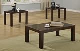 3PCS Coffee and End Table Set in Dark Brown Color