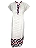 Indian Tunic Top Womens Kurti Off White Cotton Tunics Dress India Clothing M