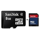 8GB microSD SDHC Speicherkarte 8192MB SanDisk inkl. Adapter auf SD
