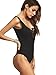 Verdusa Women's Lace Up Bandage Tight Bodysuit Jumpsuit Leotard
