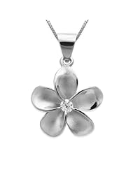 Plumeria Silver Necklace with Chain