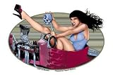 Pin-up Sticker #30 ~ Hot Rod Chick Hauls Ass Decal by Ed Mironiuk