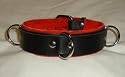 Deluxe 3 Ring Red Lined Leather Collar p127