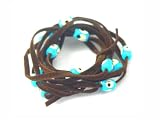 Chocolate Suede Kabbalah String Bracelet with Lucky Eyes