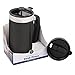 French Press Coffee and Tea Mug, Desk Press with Handle and 2 Spill Proof Lids - 20oz - Black