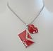 Valentine Love Note Envelope Pendant w/ kiss Dangling Necklace 24 inches Chain (BRAND NEW)
