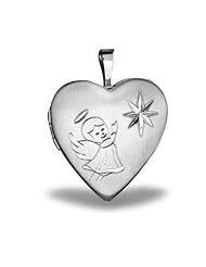 Sterling Silver Angel Locket 3/4 inch x 3/4 inch