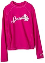 Speedo Girls 7-16 Long Sleeve Rash Guard