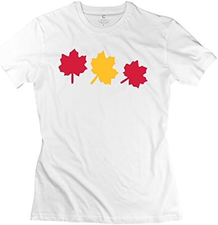 ZYA6W Woman's Maple Leaves Slim Fit Hot Topic T Shirt White XXL
