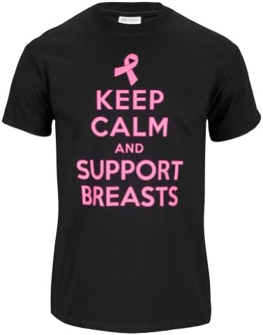 Keep Calm Support Breasts Youth Tee Black