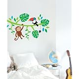 Forwalls Removable Jungle Friends Wall Decal Sticker