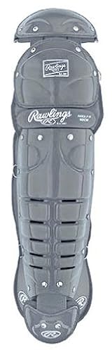 Rawlings 9DCW Double Knee Youth Leg Guards with Wings (Ages: 7-9) - Silver Gray