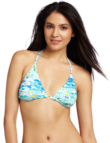 Lilly Pulitzer Women's Boardwalk Top O Ring Bikini Top, Resort White High Tide, Medium