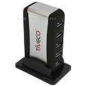 USB 2.0 Hub, Tiveco TM-UH710, 7 Port, schwarz-silber, mit Netzteil