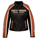 Harley-Davidson® Women's Vintage Cruiser Leather Jacket. Appliqués and embroideries on front, sleeves, and back neck. 98120-08VW