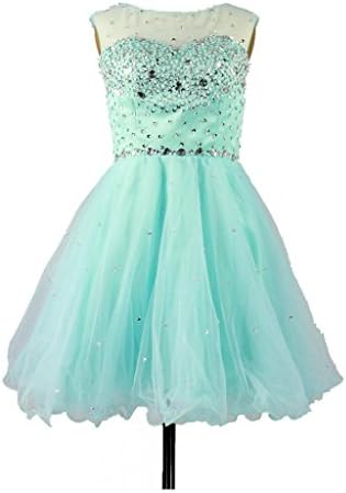 A Line Scoop Sleeveless Short Prom Party Homecoming Dress Size 4 Green